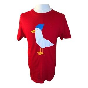 ALTRU Graphic Tee Novelty Steven Seagull with Hat Crew Neck Short Sleeve Small‎